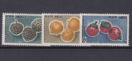 Cambodia 1962 Fruits Mi#140-142 Mint Never Hinged - Cambodge