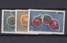 Cambodia 1962 Fruits Mi#140-142 Mint Never Hinged - Cambodia