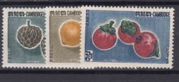 Cambodia 1962 Fruits Mi#140-142 Mint Never Hinged - Obst & Früchte