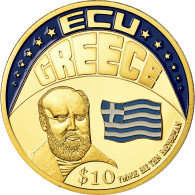 Monnaie, Liberia, Ecu Grèce, 10 Dollars, 2001, SPL, Cupro-nickel - Liberia