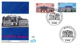 BRD Schmuck-FDC "Europa: Postalische Einrichtungen" Mi. 1461/62 ESSt  3.5.1990 BONN 1 - FDC: Buste