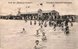 CPA   ALLEMAGNE----GRUSS AUS RHEINISCH BORKUM----STRANDBAD DUSSELDORF-OBERCASSEL---1912 - Borkum