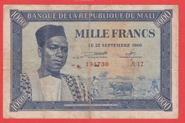MALI - 1.000 Francs Du  22 09 1960 - Pick 4 - Malí