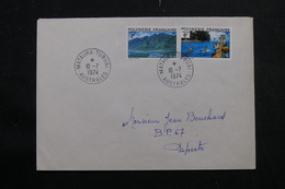POLYNÉSIE - Oblitération De Mataura - Tubuai - Australes Sur Enveloppe En 1974 , Affranchissement Plaisant - L 55963 - Briefe U. Dokumente
