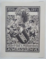 Ex-libris Illustré Fin XIXème - ALBERT GRAF V. SCHLIPPENBACH - Ex-libris