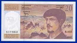 20 FRANCS DEBUSSY NEUF PAS DE TROU B.055 N° 517962 ANNÉE 1997 - 2 SCAN - Serbon63 - 20 F 1980-1997 ''Debussy''