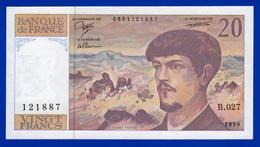 20 FRANCS DEBUSSY NEUF PAS DE TROU B.027 N° 121887 ANNÉE 1990 - 2 SCAN - Serbon63 - 20 F 1980-1997 ''Debussy''