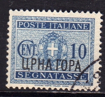 MONTENEGRO 1941 SEGNATASSE POSTAGE DUE TASSE TAXE SOPRASTAMPATO D'ITALIA CENT. 10c USATO USED OBLITERE' - Montenegro