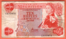 MAURITIUS , MAURICE - 10 Rupees Du 09 06 1982 - Pick 31c - Maurice