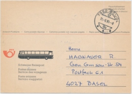 Antwortkarte Schweizerische Reisepost Gelaufen Nach Scuol - Stamped Stationery