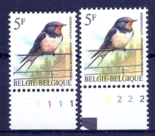 BELGIE * Buzin * Nr 2475 P6a  Plaatnr 1+2 * Postfris Xx - Andere & Zonder Classificatie