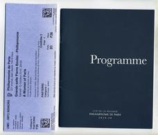 Ticket + Programme 24 Pages - A Woman Of Paris - Philharmonie De Paris - Salle Pierre Boulez - Octobre 2019 - Tickets D'entrée