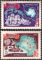 USSR Russia 1970 150th Anniversary Bellinsgauzen Lazarev's Antarctic Expedition Polar Station Map Ship Vessel Stamps MNH - Poolshepen & Ijsbrekers