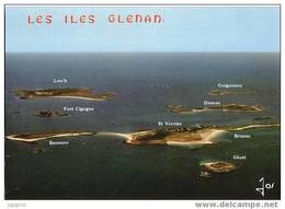 Les îles De Glénan - Au Large De Concarneau - Vue Aérienne Et Nom De Chaque île - Concarneau