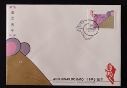 MAC1210-Macau FDC With 1 Stamp - Lunar Year Of The Rat - Macau - 1996 - FDC