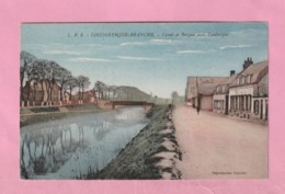 59 - NORD - COUDEKERQUE BRANCHE Prés DUNKERQUE - CANAL DE BERGUES VERS DUNKERQUE  ( PONT SNCF ) - Coudekerque Branche