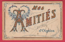 Oignies En Thiérache ... Mes Amitiés ... Jolie Fantaisie Décorée De Brillants - 1907 ( Voir Verso ) - Viroinval