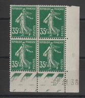 France Coin Daté 1938 Semeuse 361 ** MNH - 1930-1939