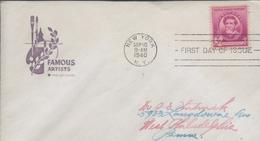3465   FDC New York 1940, Famous Artists - 1851-1940