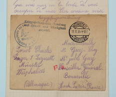 Lettre Avec Correspondance 1915 Prisonnier, Münster --> Bonneville, Retardée (timbre F.a. Rouge) - War Stamps