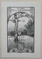 Ex-libris Illustré Fin XIXème - W. VON ZUR WESTEN - Art Nouveau - Bookplates