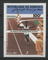 DJIBOUTI N° 615 NEUF ** MNH Non Dentelé (imperforated) HIROSHIMA COUPE DU MODE DE MARATHON. TB - Athlétisme