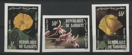 DJIBOUTI N° 564 à 566 NEUFS ** MNH Non Dentelés (imperforated) Série De 3 VALEURS . FLEURS. TB - Yibuti (1977-...)