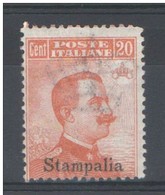 EGEO STAMPALIA 1921-22 20 CENTESIMI FILIGRANA CORONA  ** MNH - Ägäis (Stampalia)