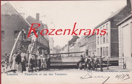 Lessines Passerelle Et Rue Des Tanneurs CPA RARE Animee (En Très Bon état) (In Zeer Goede Staat) - Lessen