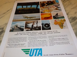 ANCIENNE PUBLICITE AFRIQUE  ET UTA 1968 - Publicités