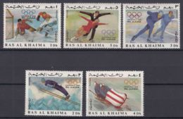 Ras Al-Khaima 1967 Winter Olympic Games Mi#209-213 Short Set, Mint Never Hinged - Ras Al-Khaimah