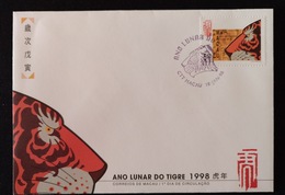 MAC1229-Macau FDC With 1 Stamp - Lunar Year Of The Tiger - Macau - 1998 - FDC