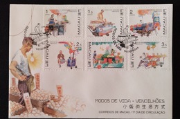 MAC1230-Macau FDC With 6 Stamps - Ways Of Life - Street Traders - Macau - 1998 - FDC