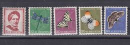 Switzerland 1951 Pro Juventute Butterflies Mi#561-565 Mint Never Hinged - Ongebruikt