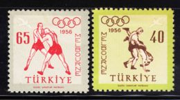Turkey 1956 Olympic Games Mi#1490-1491 Mint Hinged - Unused Stamps
