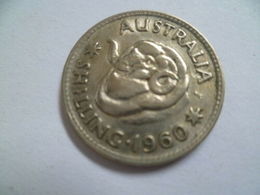 RARE !! 1960 AUSTRALIA Shilling Elizabeth II Coin (WC # -26 ) - Otros & Sin Clasificación