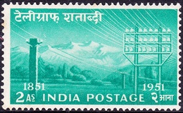 INDIA 1953 QEII 2A Blue-Green SG346 MH - Oblitérés