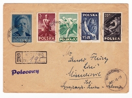 Lettre Recommandée 1948 Witkowo Pologne Polska Poland Mümliswil Suisse Samulski - Covers & Documents