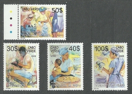 Cape Verde, 2008 (#933-36a), Food, Trades, Milk, Fish, Women, Paintings, Geschäfte, Milch, Fisch, Frauen, Gemälde - 4v - Autres
