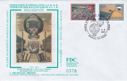 Enveloppe FDC Soie 1er Jour 2094 2095 Ballon Mongolfière - 1981-1990