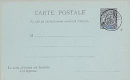 DIEGO SUAREZ  :   Entier Carte Postale Avec Réponse  . Cachet Diego Suarez Madagascar 1892 - Storia Postale