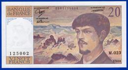 20 FRANCS DEBUSSY NEUF PAS DE TROU M.023 N° 125002 ANNÉE 1988 - 2 SCAN - Serbon63 - 20 F 1980-1997 ''Debussy''