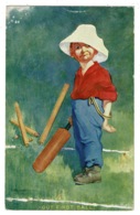 Ref 1344 - Early Cricket Comic Postcard - Young Boy "Out First Ball" - Sport Theme - Críquet