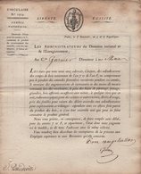 Circulaire - Forets Nationales - Enregistrement Domaine National - Tableau Coupe Du Bois An 7 Et 8 - Historical Documents