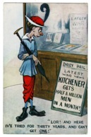 Ref 1345 - Early Comic WWI Military Political Postcard - Kitchener Recruiting Soldiers - Fumetti