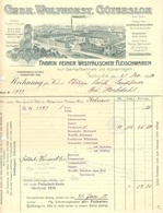 Gütersloh 1912 Besonders Deko " Gebr.Wolfhorst Fabrik Feiner Westfälische Fleischwaren " - Levensmiddelen