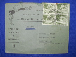 SUISSE 1951 FRANCE BOURCEFRANC Charente  Lettre Enveloppe Cover 4 X 10 Helvetia - Postmark Collection