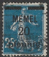 Memel 1920 N° 20 Semeuse Surchargée (F21) - Usati