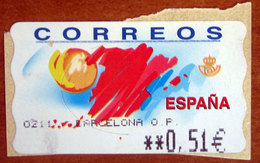 SPAGNA Etichetta ATM 0,51 Barcellona O.p. - Nuovo - Dienst