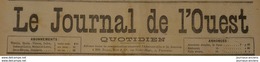 1892 LE JOURNAL DE L'OUEST - CHASSENEUIL - MONTAMISÉ - SAINT GERVAIS- CHALLAIS - NUEIL SUR DIVES - MONTMORILLON - 1850 - 1899
